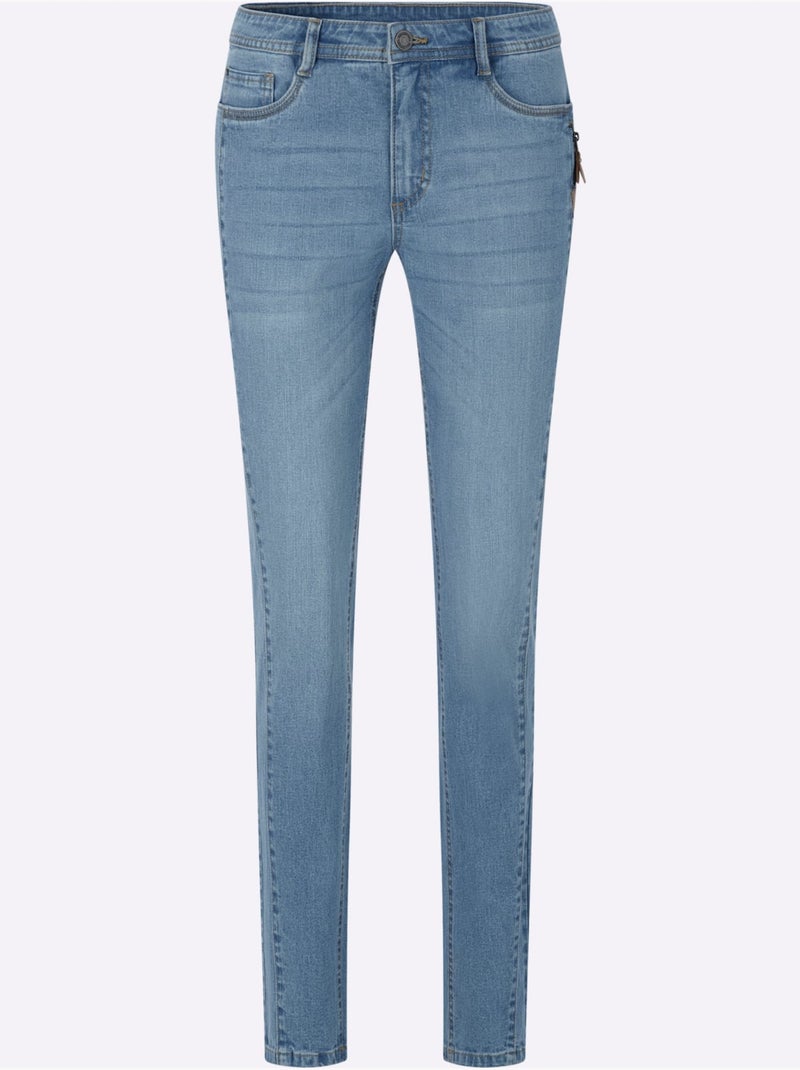 Jean qualité coton - taille courte - witt Bleu Blanc - Kiabi