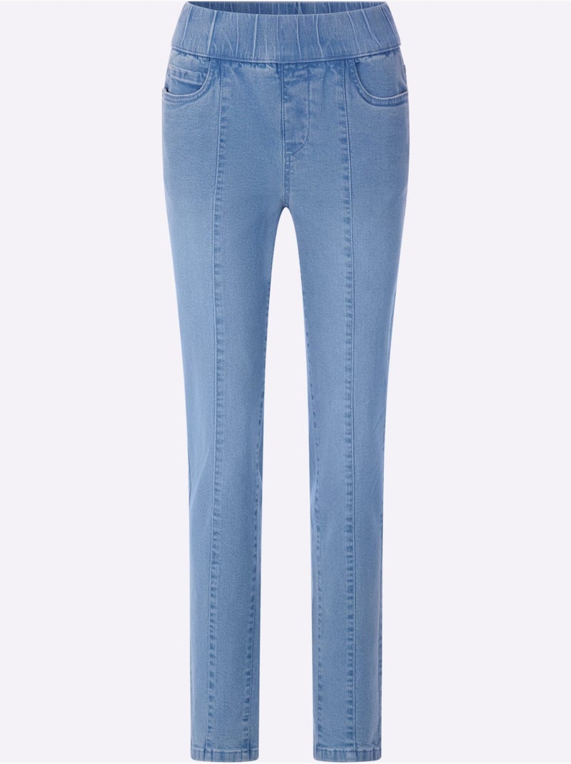 Jean Qualité Coton - Taille Courte - Witt Bleu Blanc - Kiabi