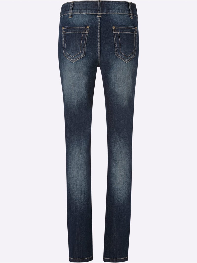 Jean qualité coton - Taille courte - witt Bleu foncé - Kiabi