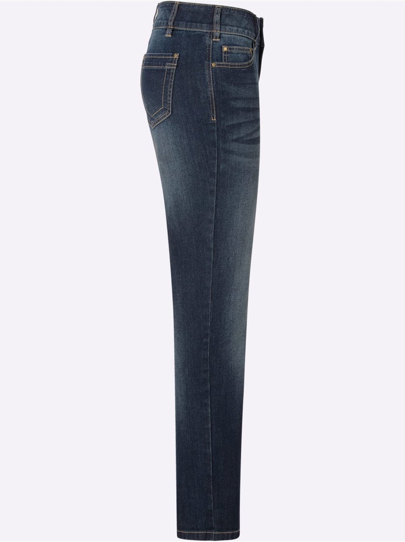 Jean qualité coton - Taille courte - witt Bleu foncé - Kiabi