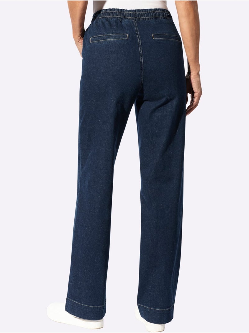 Jean qualité coton - taille courte - witt Bleu foncé - Kiabi