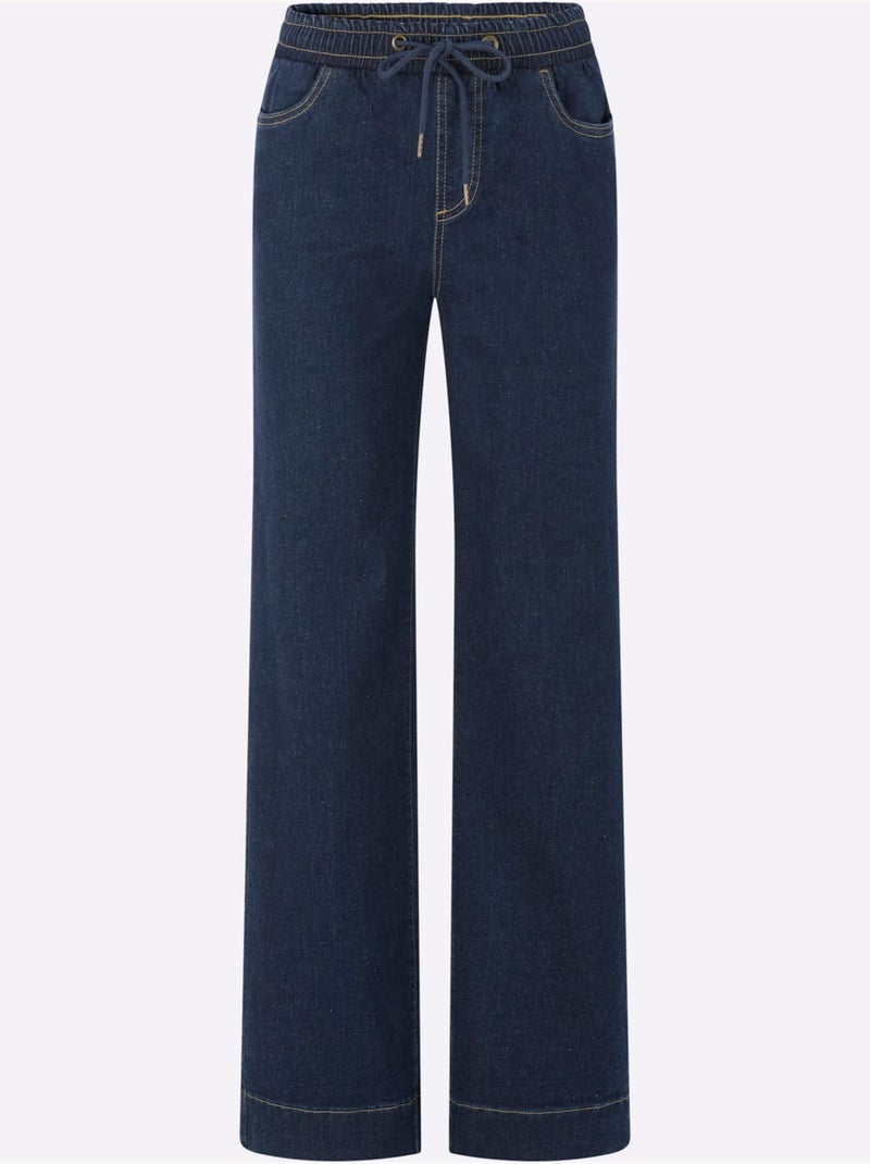 Jean qualité coton - taille courte - witt Bleu foncé - Kiabi