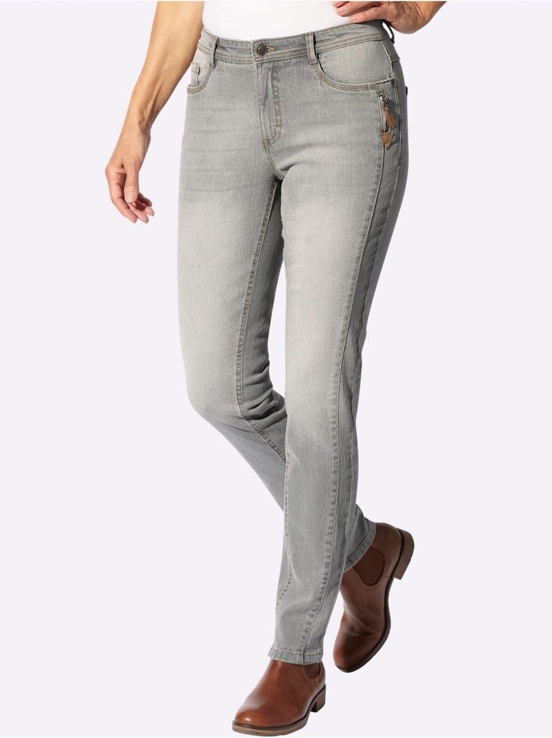 Jean qualité coton - taille courte - witt Gris Bleu - Kiabi