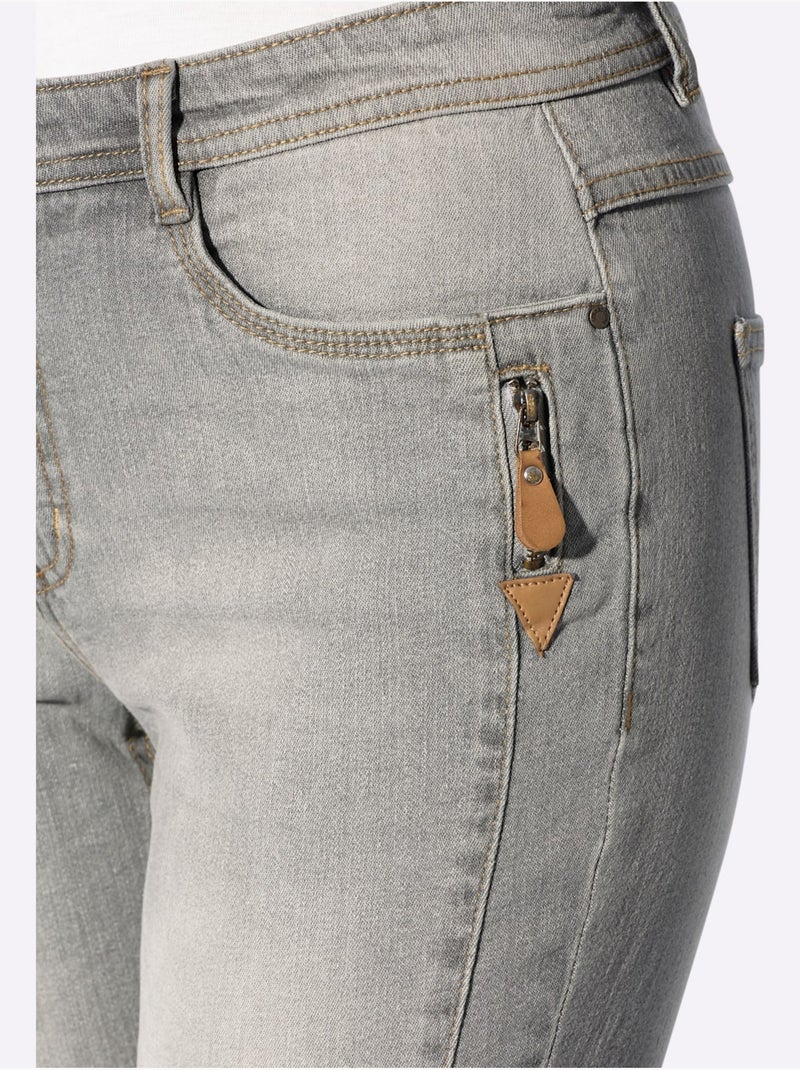 Jean qualité coton - taille courte - witt Gris Bleu - Kiabi