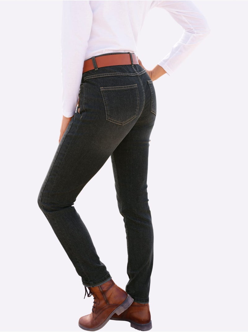 Jean qualité coton - taille courte - witt Noir - Kiabi