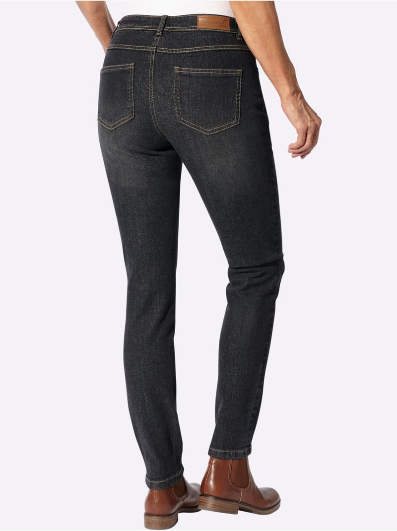 Jean qualité coton - taille courte - witt Noir - Kiabi