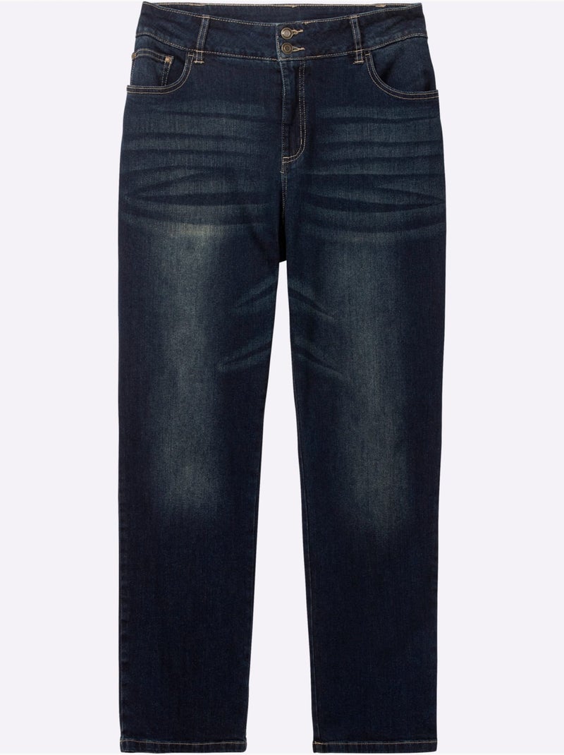Jean qualité coton - Taille extra courte - witt Bleu foncé - Kiabi