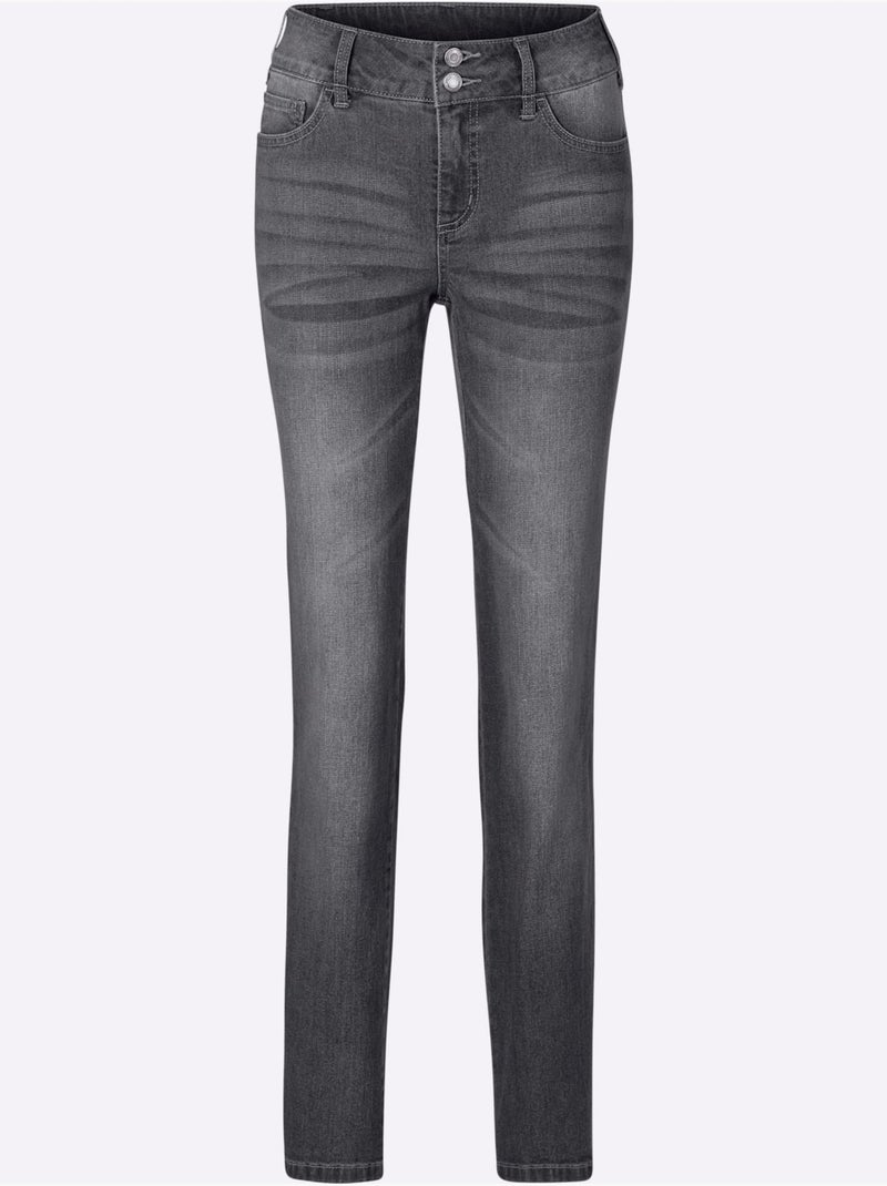 Jean qualité coton - Taille longue - witt Gris - Kiabi