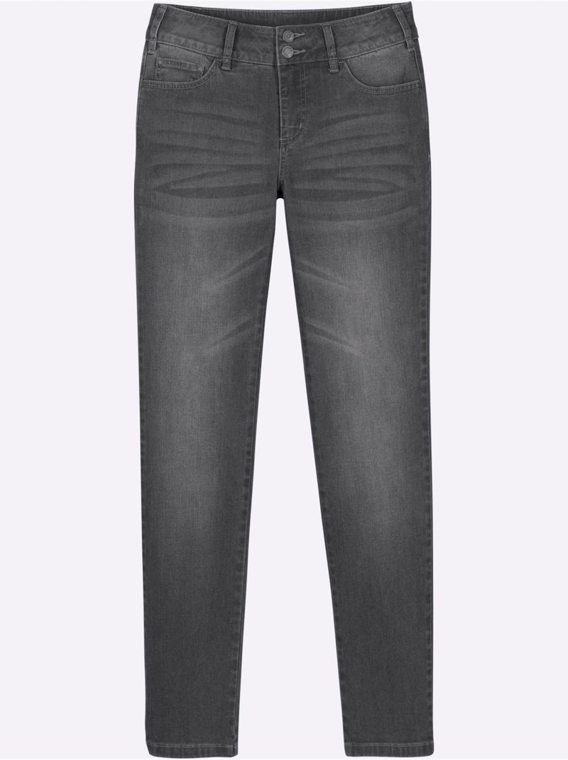 Jean qualité coton - Taille longue - witt Gris - Kiabi
