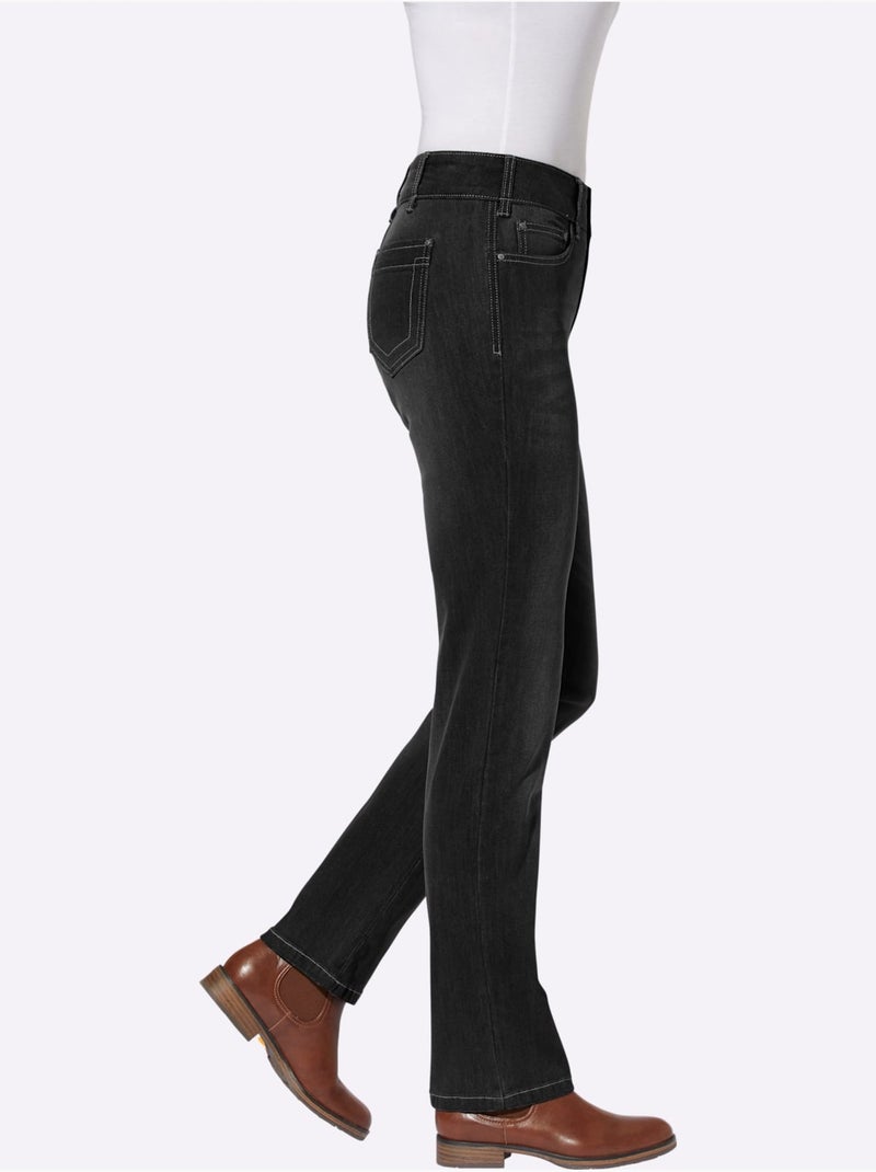 Jean qualité coton - Taille longue - witt Noir - Kiabi