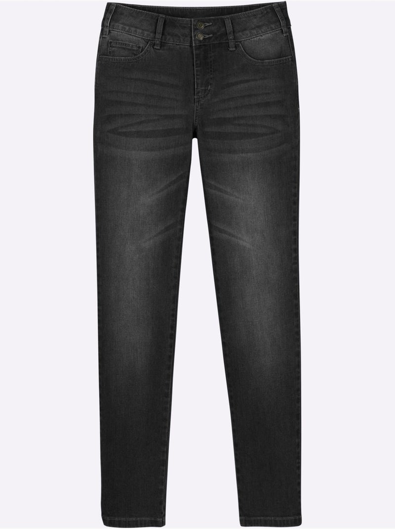 Jean qualité coton - Taille longue - witt Noir - Kiabi