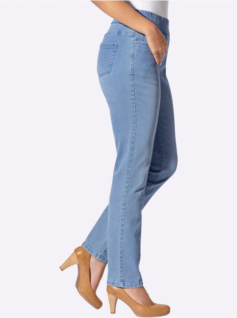 Jean Qualité Coton - Taille Standard - Witt Bleu Blanc - Kiabi