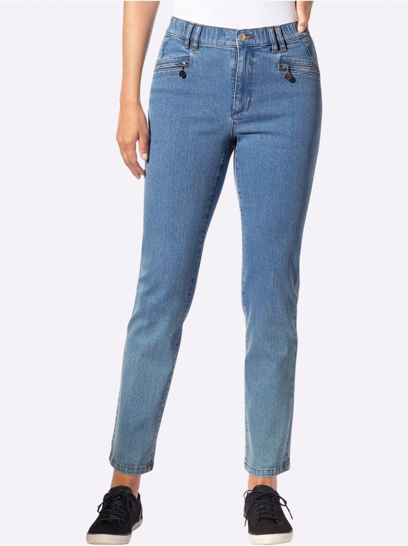 Jean Qualité Coton - Taille Standard - Witt Bleu Blanc - Kiabi