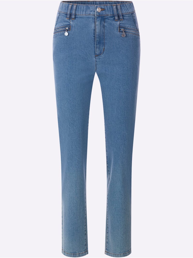 Jean Qualité Coton - Taille Standard - Witt Bleu Blanc - Kiabi