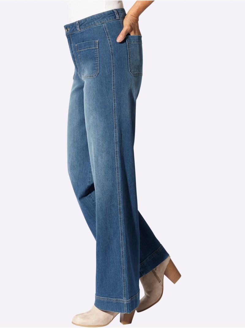 Jean qualité coton doux sur la peau - taille standard - witt Bleu jean - Kiabi