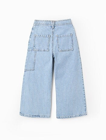 Jean Rayé + Élastique à Cheveux avec Pompon