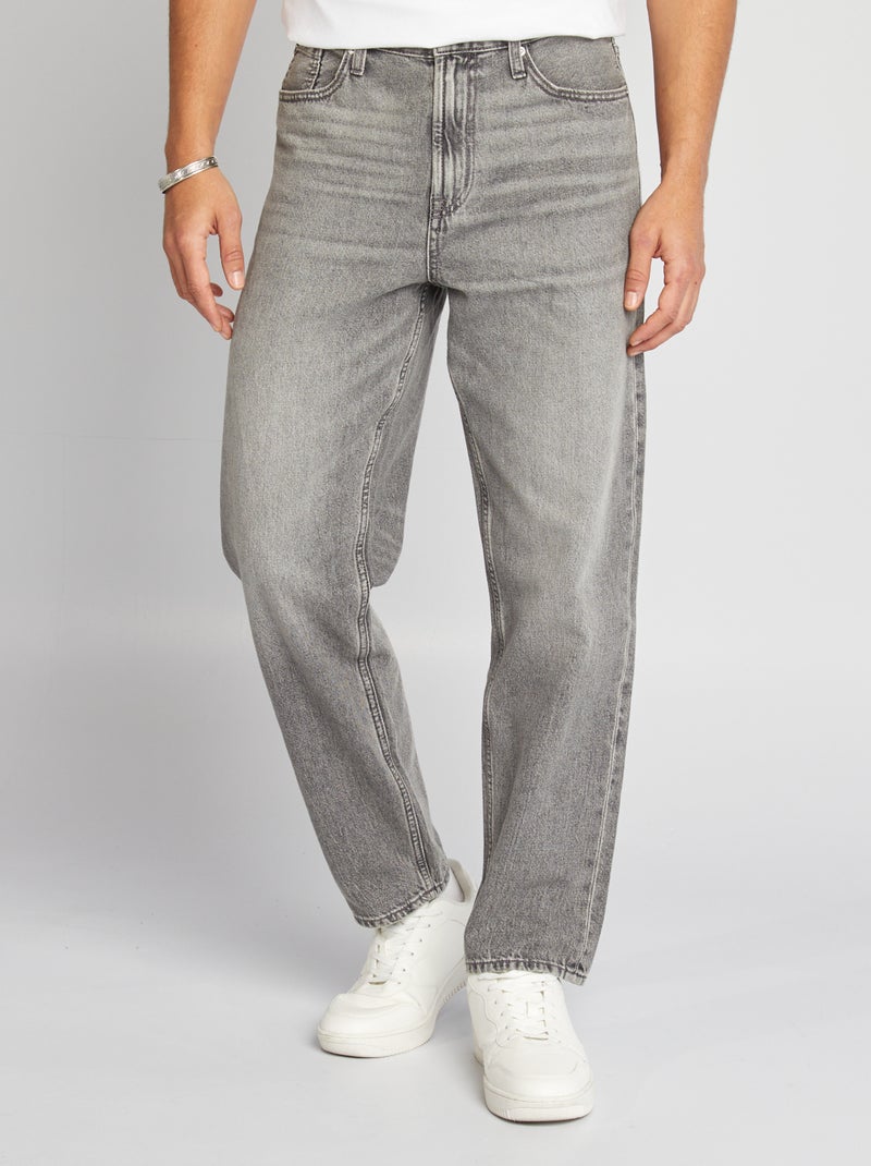 Jean regular 5 poches Gris - Kiabi