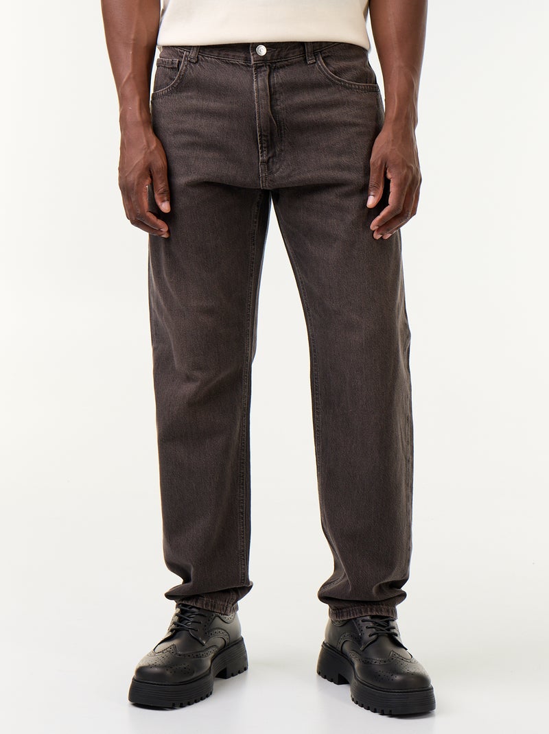 Jean regular 5 poches Marron - Kiabi