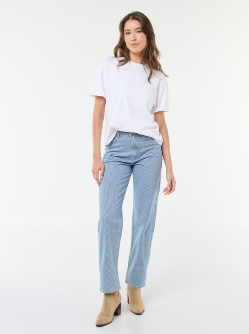 Jean regular avec lignes en coton - Kiabi Jean regular avec lignes en coton - Kiabi