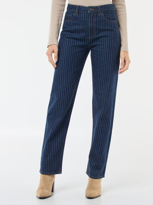Jean regular avec lignes en coton - Kiabi