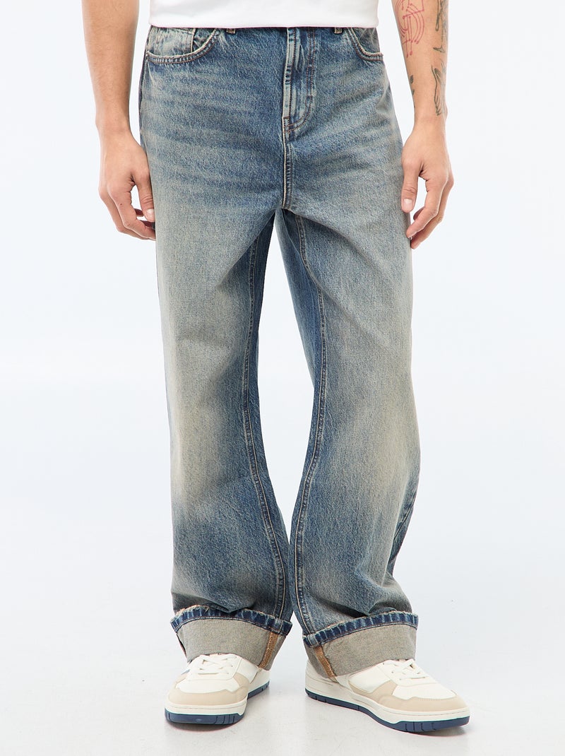 Jean regular base à revers - L32 Dirty - Kiabi