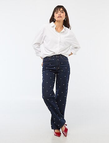 Jean regular avec lignes en coton