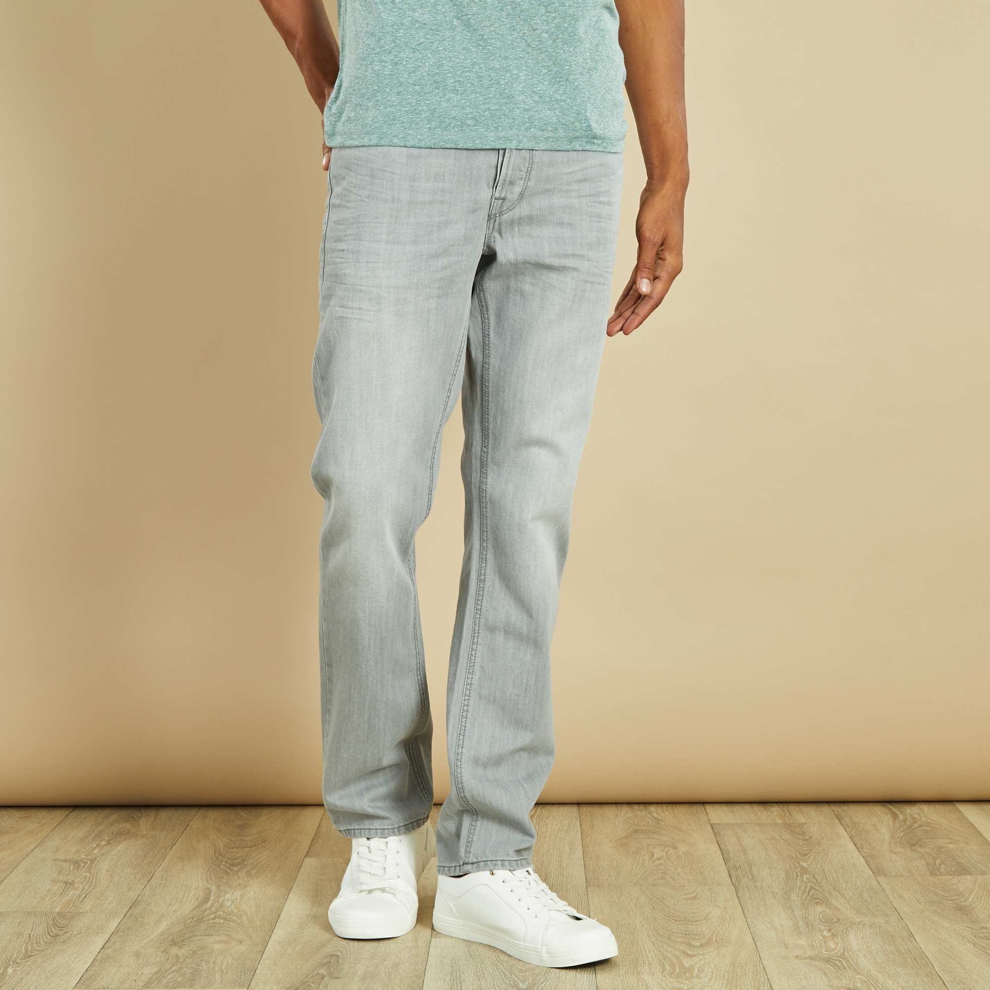 Jean regular longueur US32 Homme - gris clair - Kiabi - 9,00€