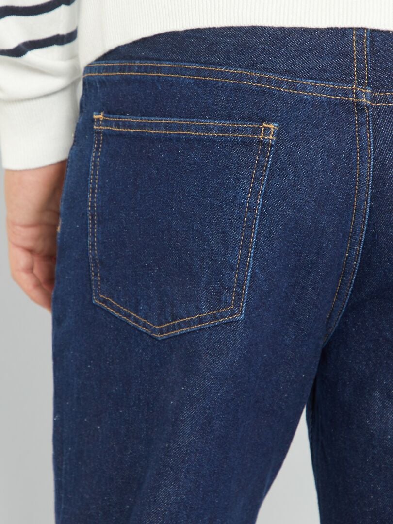 Jean Fille En Pur Coton - Coupe Ample Avec Motifs Cœurs - Taille Ajustable 9 à 36 Mois - Fermeture Bouton & Zip - 6