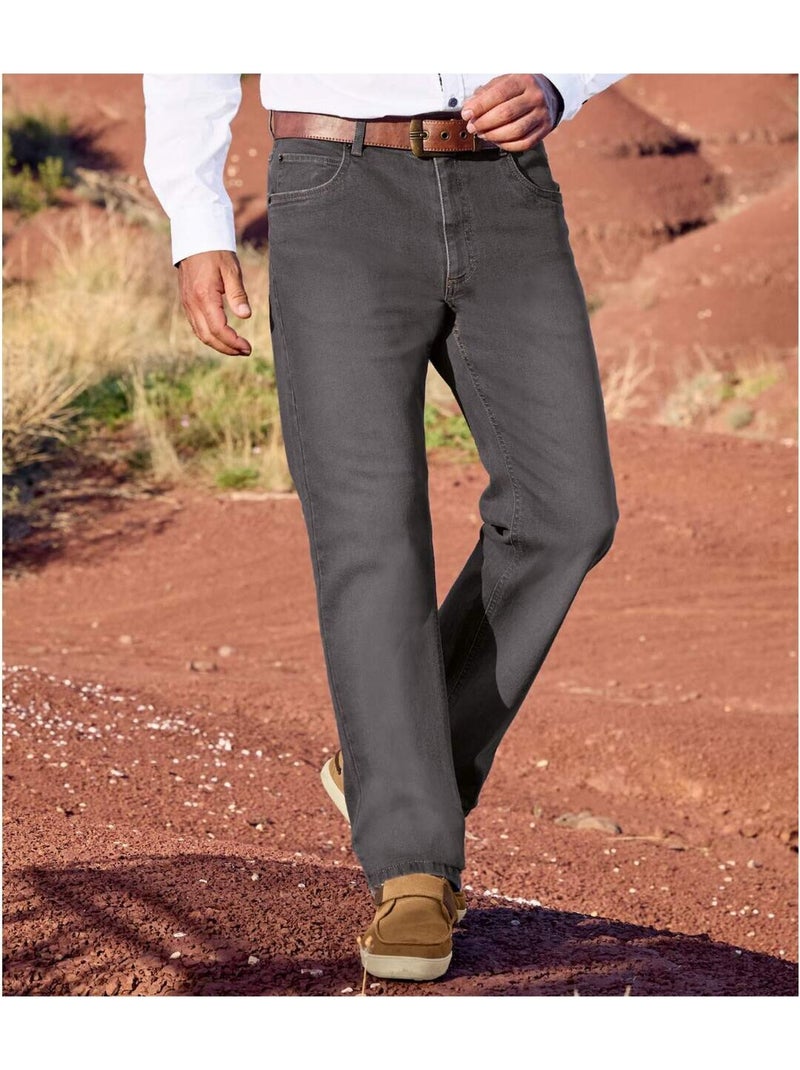Jean Regular Stretch - ATLAS FOR MEN Bleu anthracite - Kiabi