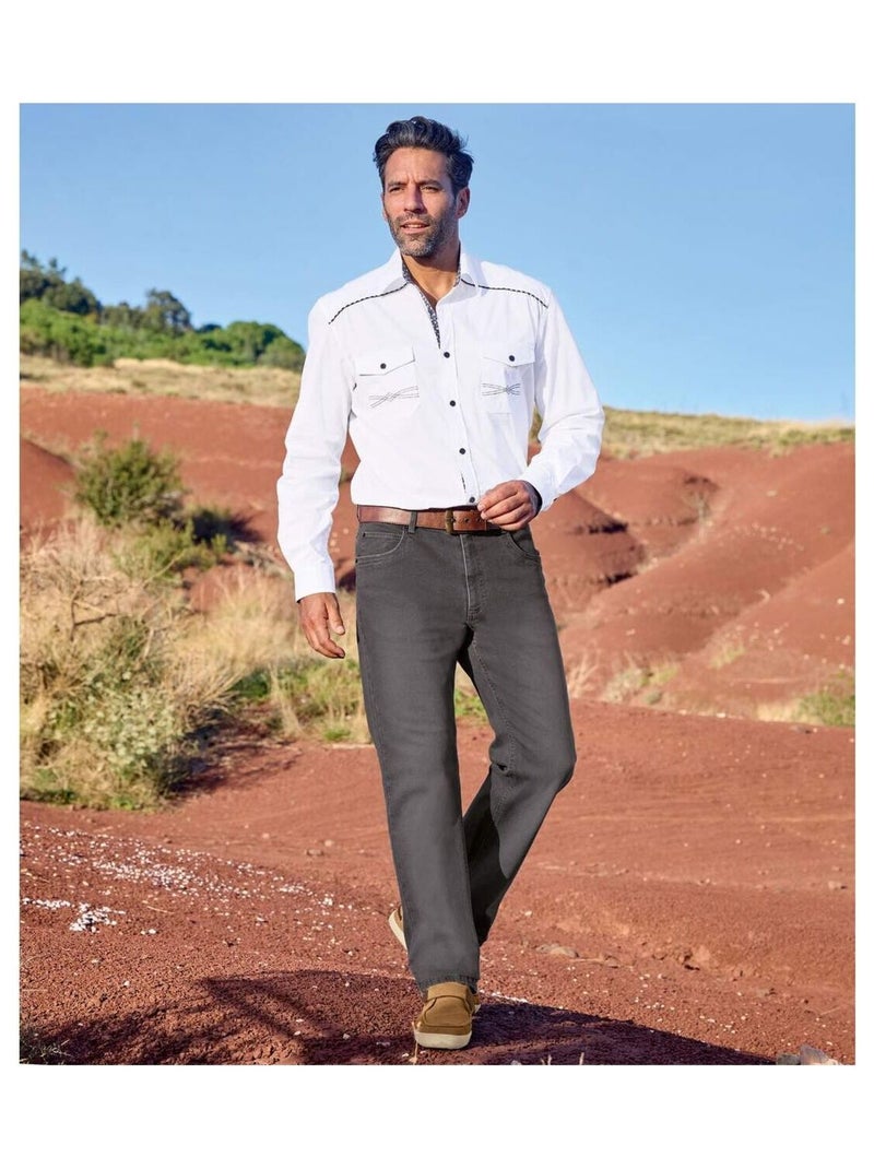 Jean Regular Stretch - ATLAS FOR MEN Bleu anthracite - Kiabi