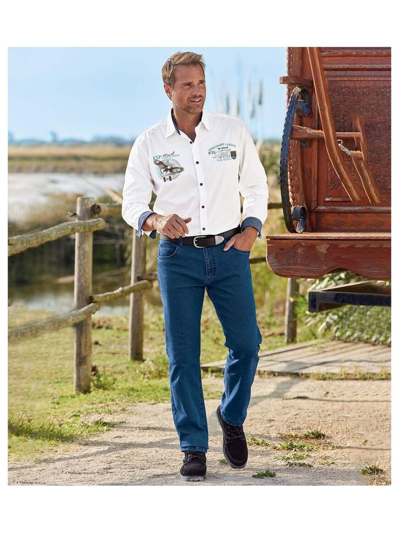 Jean Regular Stretch  - ATLAS FOR MEN Bleu - Kiabi