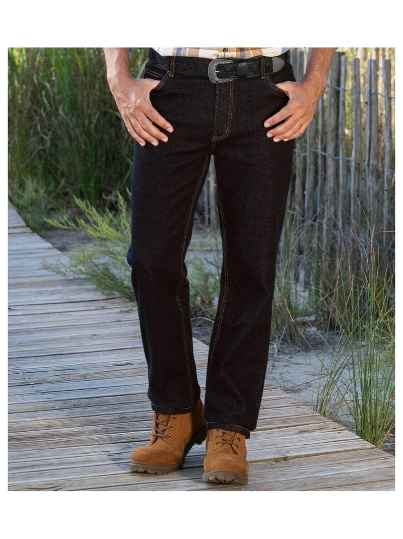 Jean Regular Stretch   - ATLAS FOR MEN Noir - Kiabi