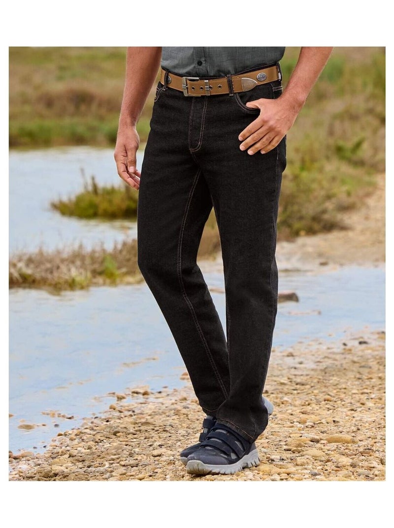 Jean Regular Stretch - ATLAS FOR MEN Noir - Kiabi