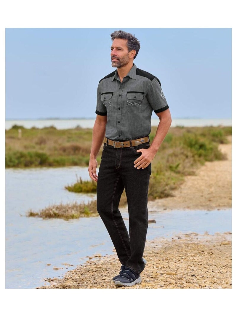 Jean Regular Stretch - ATLAS FOR MEN Noir - Kiabi