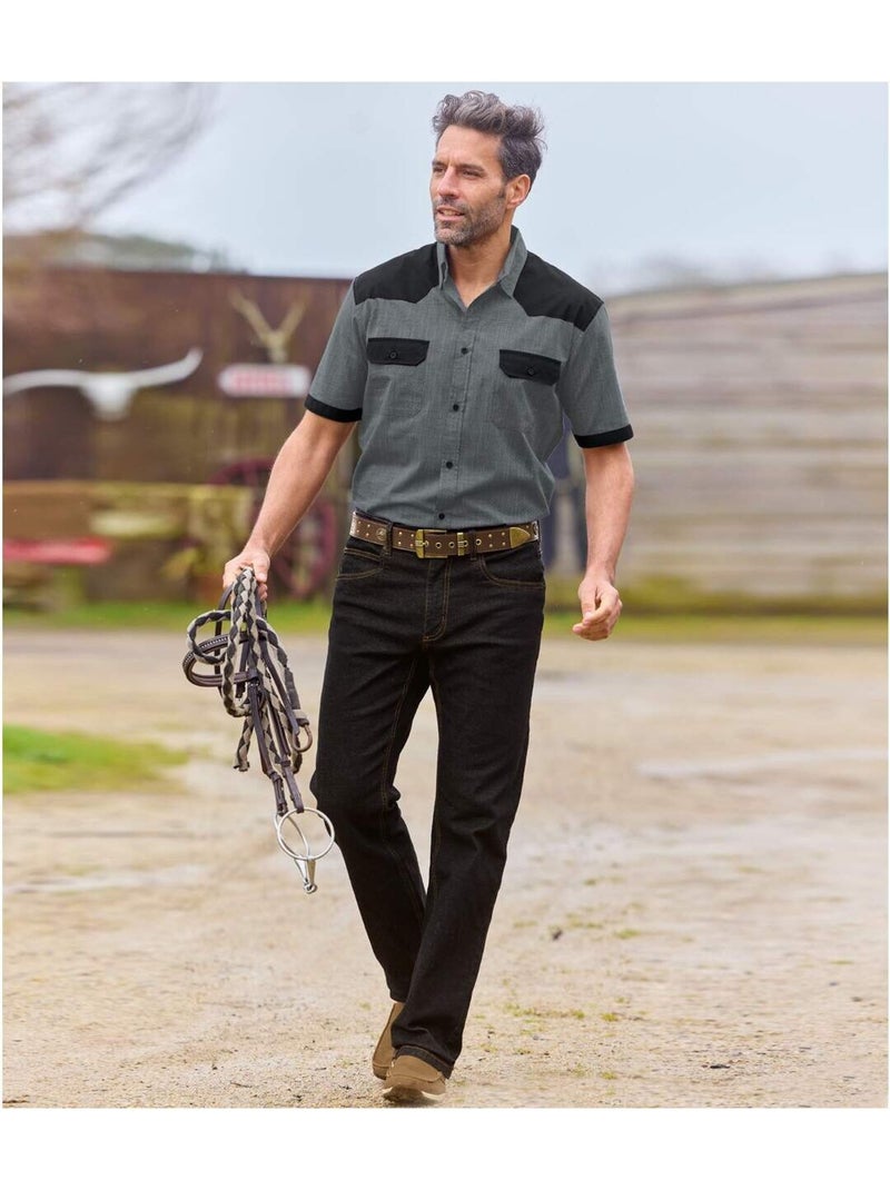 Jean Regular Stretch Confort - ATLAS FOR MEN Noir - Kiabi