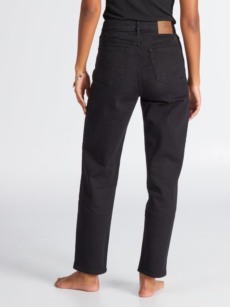 Jean regular taille haute - 34L Noir - Kiabi