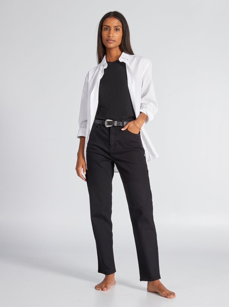 Jean regular taille haute - L28 Noir - Kiabi