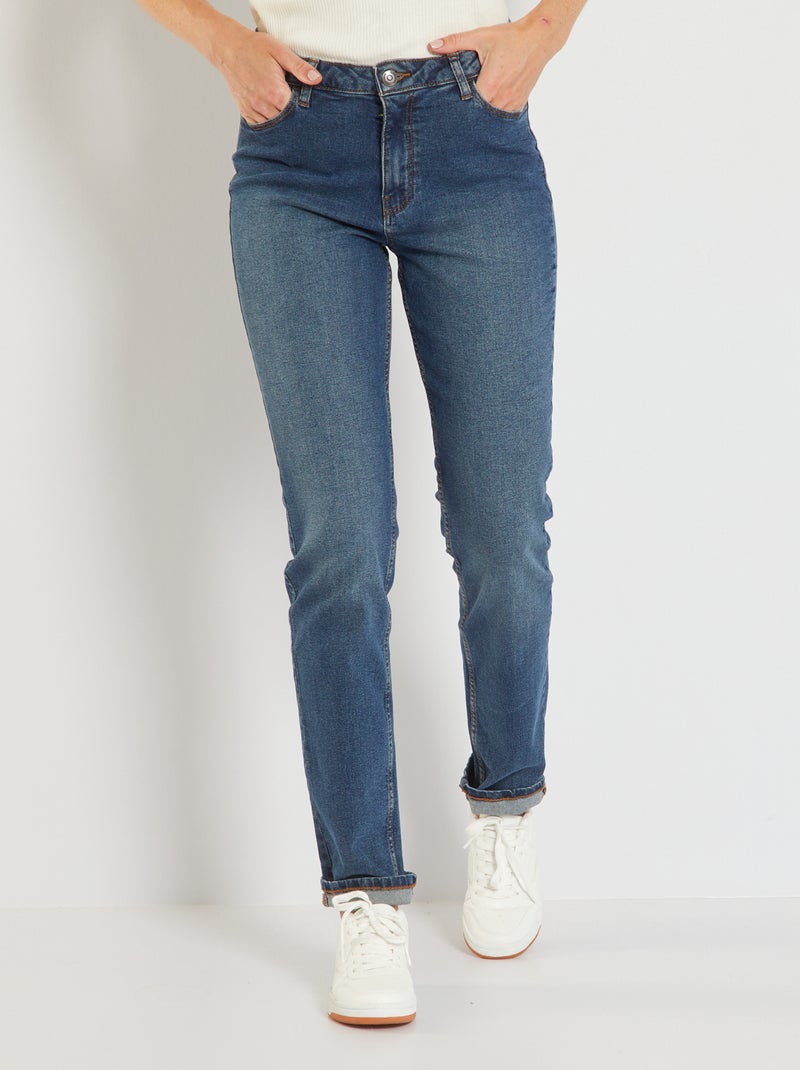 Jean regular taille haute - L30 Stone - Kiabi