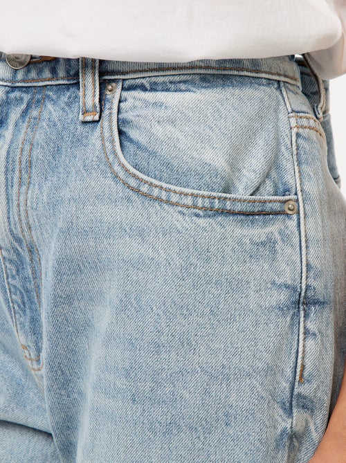 Jean regular / taille haute avec large revers à la base - Kiabi