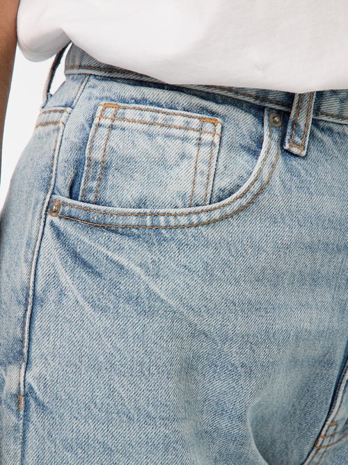 Jean regular / taille haute avec large revers à la base - Kiabi