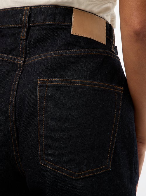 Jean regular / taille haute avec large revers à la base - Kiabi