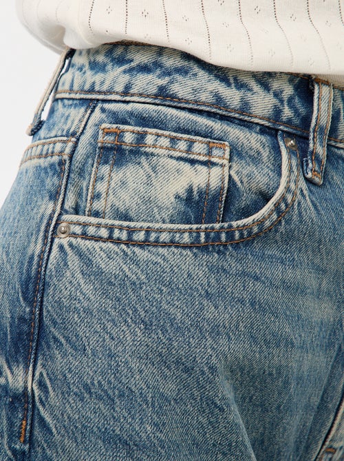 Jean regular / taille haute avec large revers à la base - Kiabi