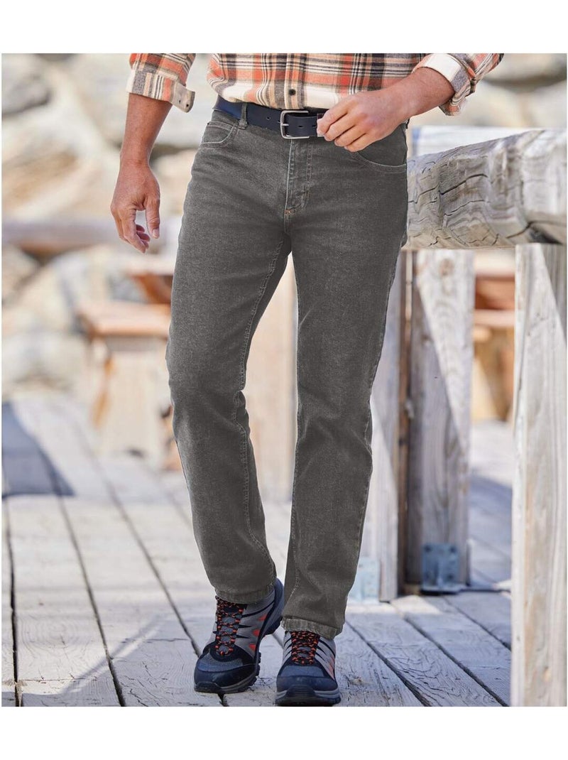 Jean Regular Taille Semi-Elastiquée   - ATLAS FOR MEN Gris - Kiabi