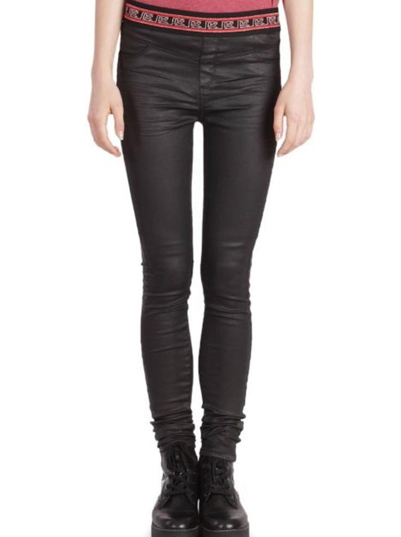 Jean Simili cuir Slim Femme Kaporal Noir - Kiabi