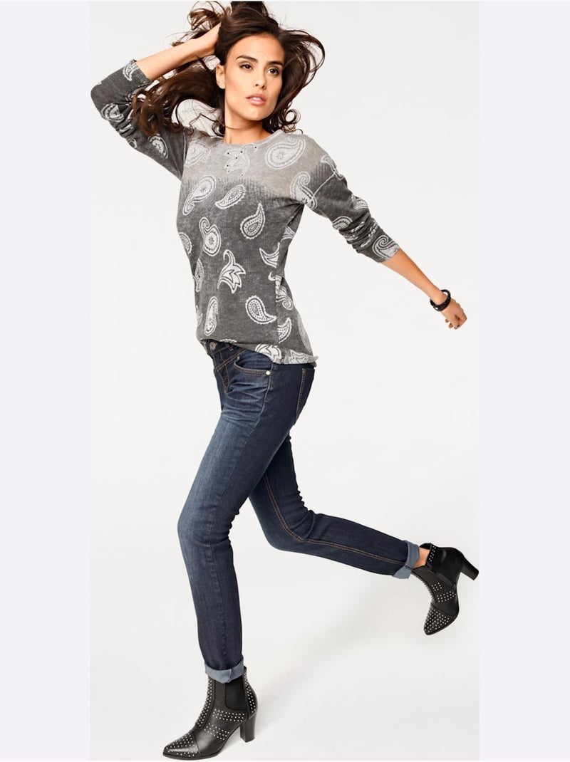 Jean skinny - taille courte - helline Bleu denim - Kiabi