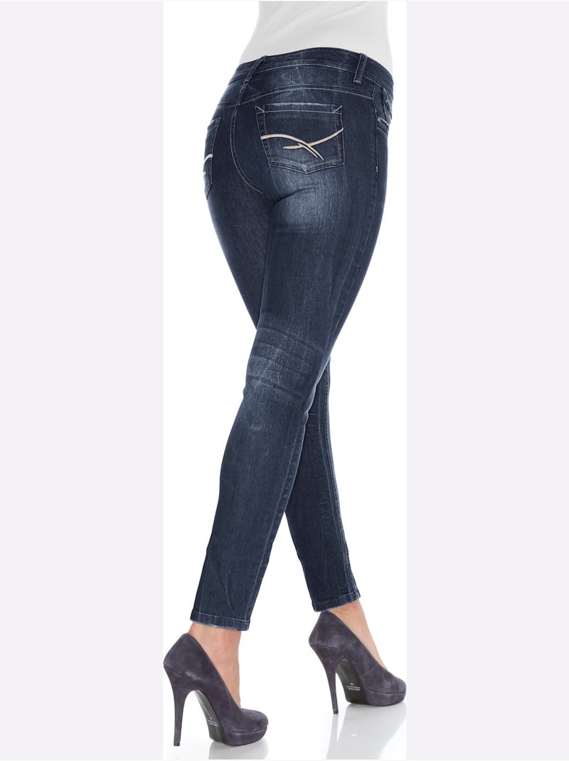 Jean skinny - taille courte - helline Bleu denim - Kiabi