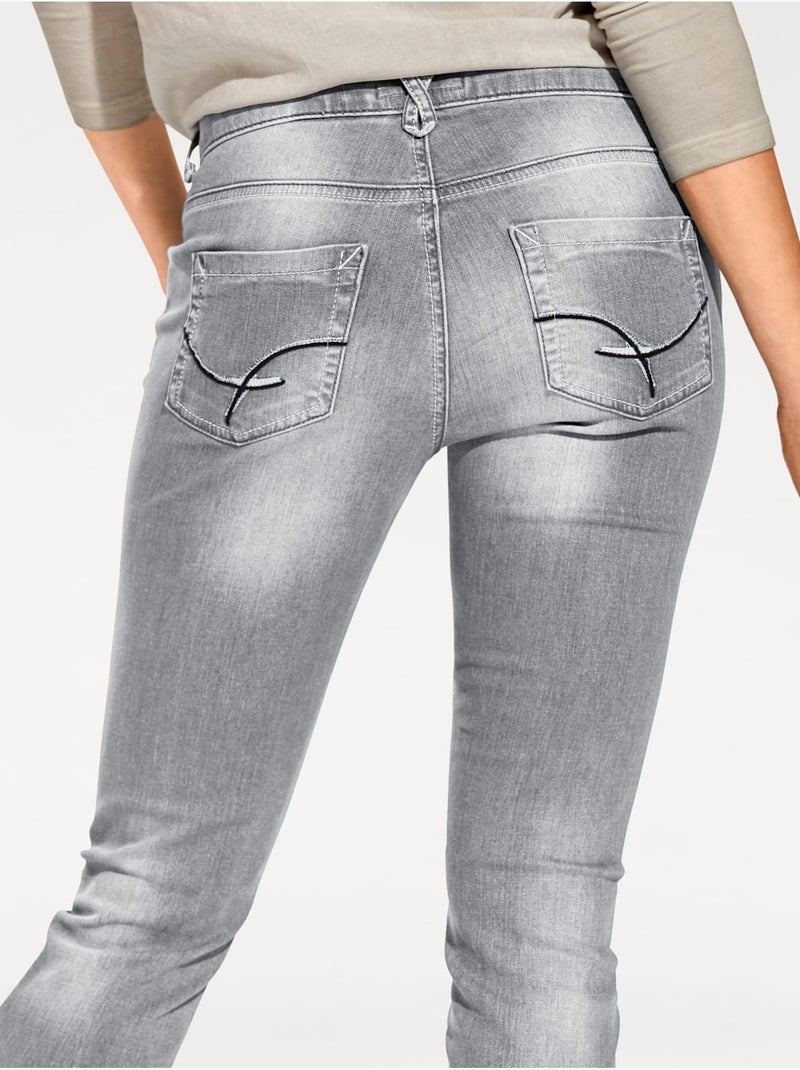 Jean skinny - taille courte - helline Gris - Kiabi