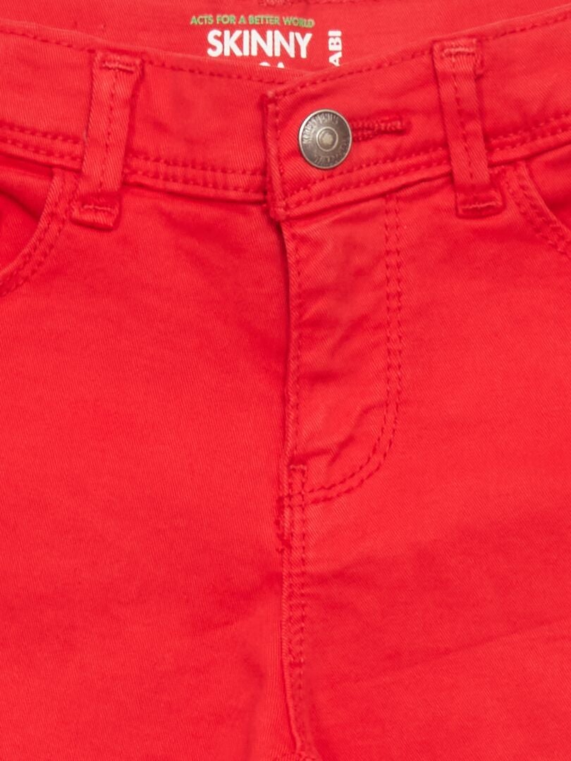 Jean skinny 5 poches Rouge - Kiabi