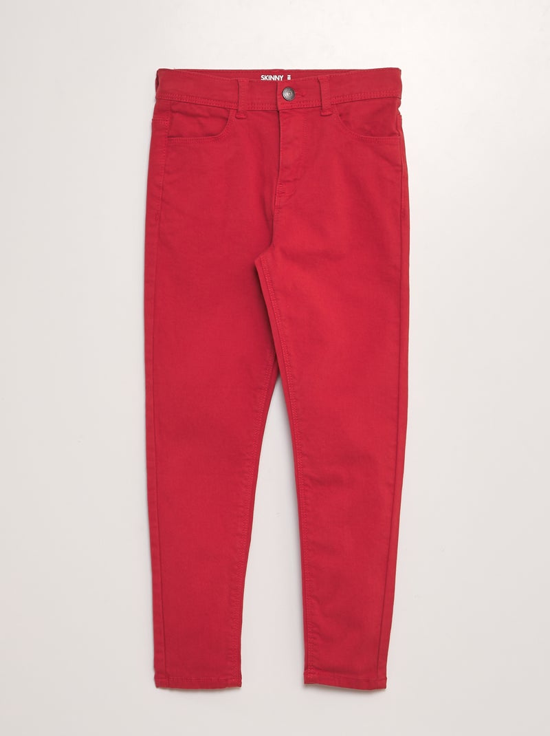 Jean skinny 5 poches Rouge - Kiabi