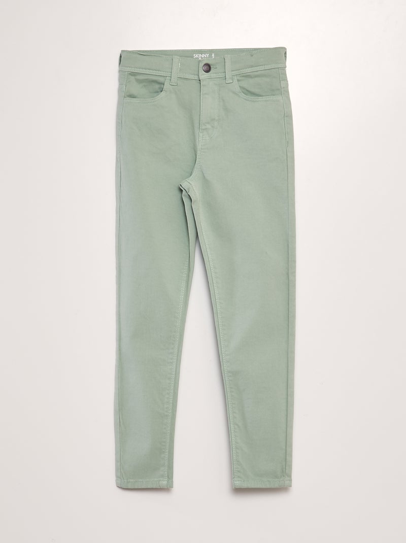 Jean skinny 5 poches Vert amande - Kiabi